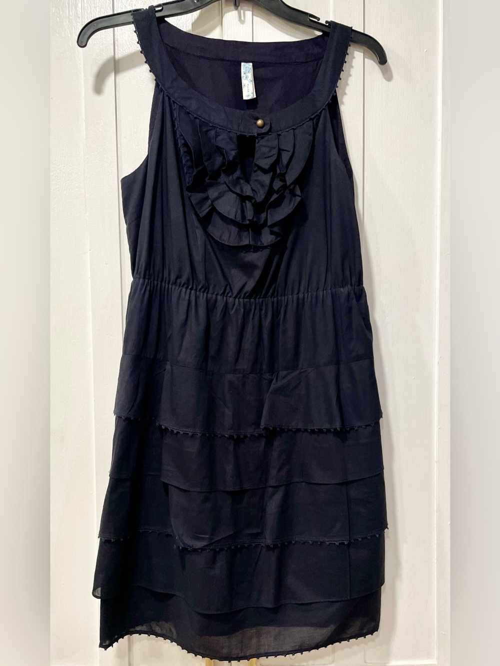 Maeve by Anthropologie  Dark Navy 100% Cotton Sleeveless Midi Dress Sz. 6